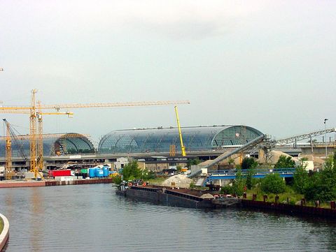 Lehrter Bahnhof während der Umbauphase